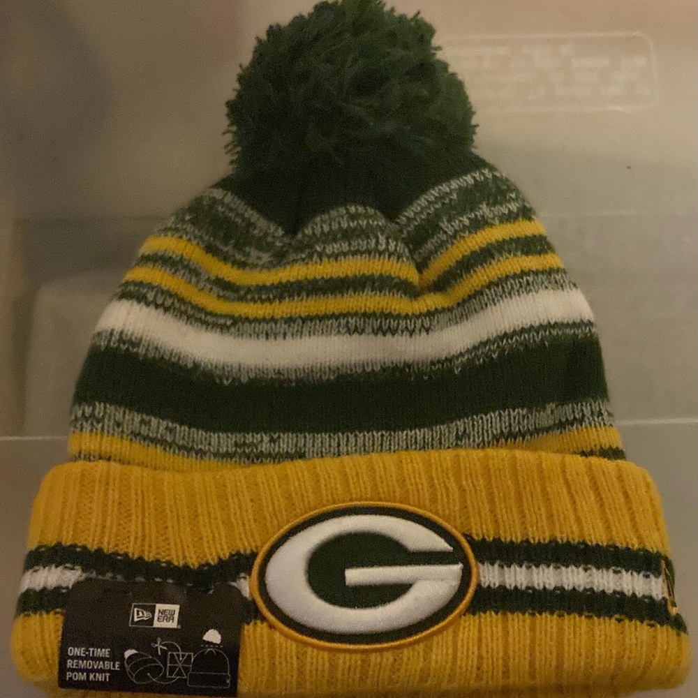 NFL NWT New Era Green Bay Packers Pom Beanie Green Yellow White